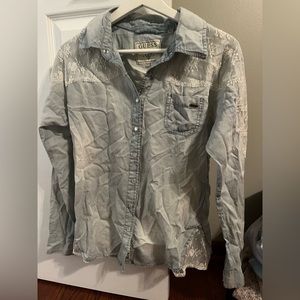 light blue guess dress shirt